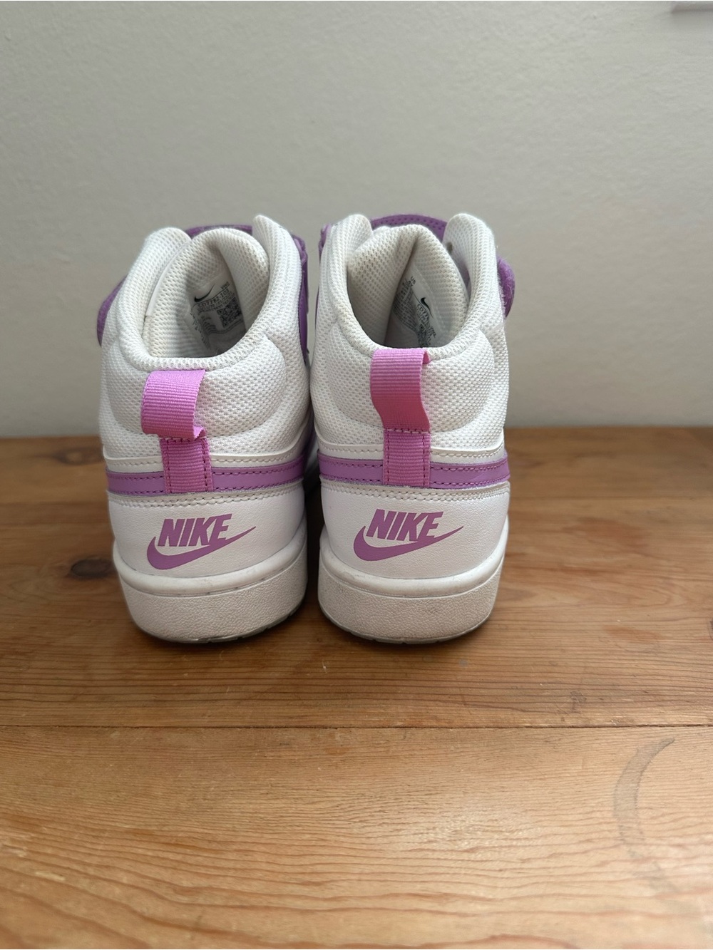 Nike Kids White and Purple High-Top Sneakers - Picture 5 of 6